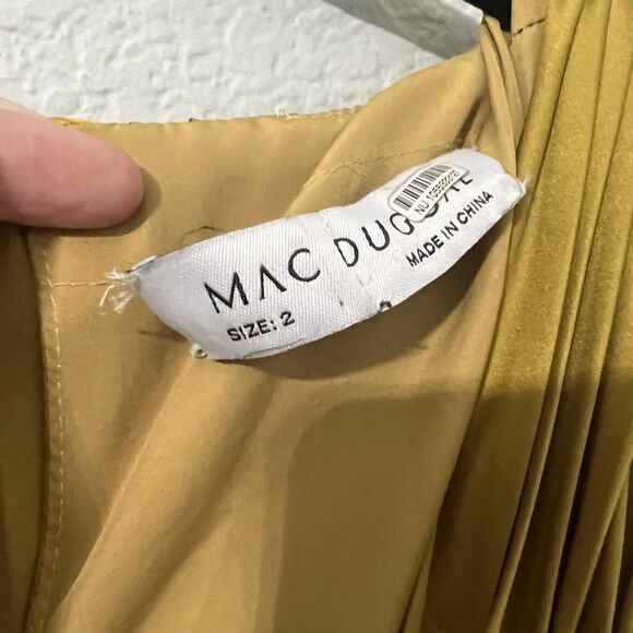 Mac Duggal Gold Pleated Maxi Dress - Picture 4 of 8